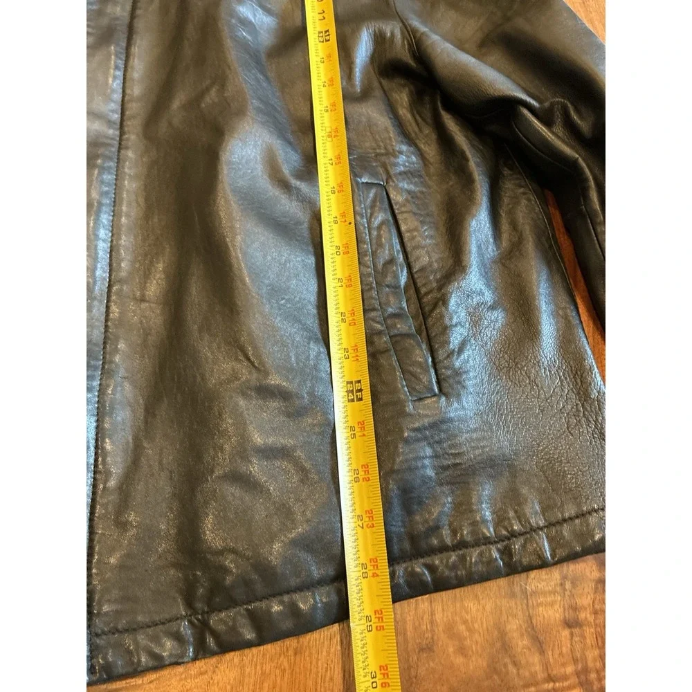 Kenneth Cole Men's Jacket 2XL Black Leather Long Sleeve Full Zip Jacket